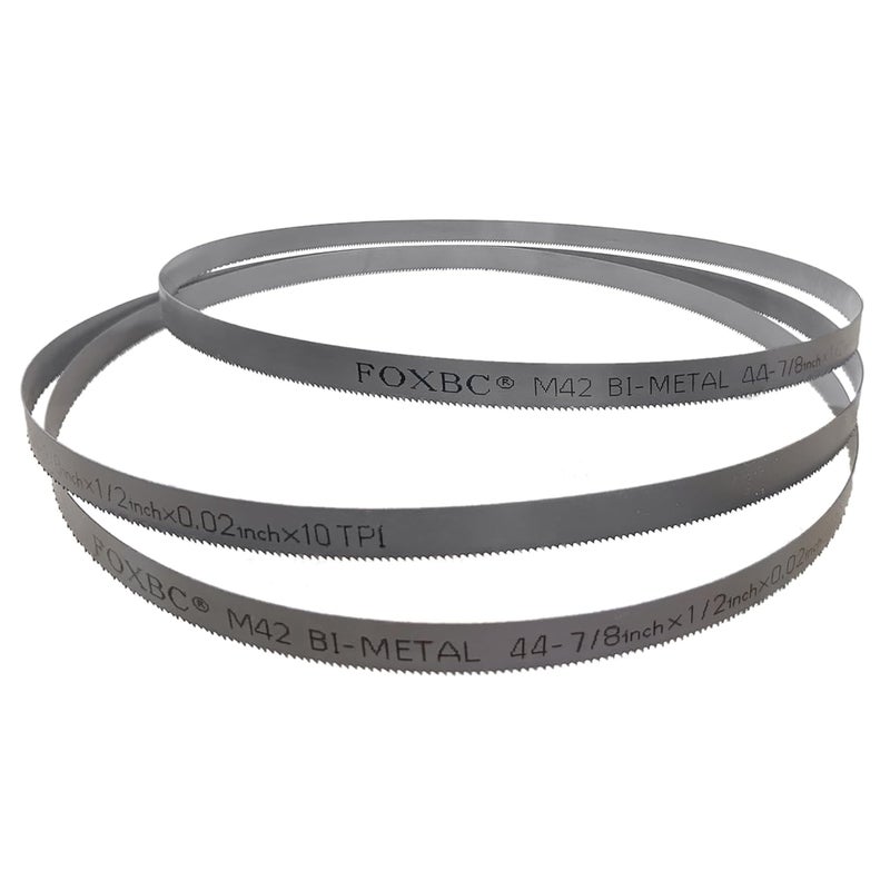 FOXBC 44-7/8-inch Bandsaw Blades 10 TPI, Replacement for Milwaukee 48-39-0501, DeWalt Portable Band Saw, 44-7/8" x 1/2" x .020", 3-Pack - Image 3